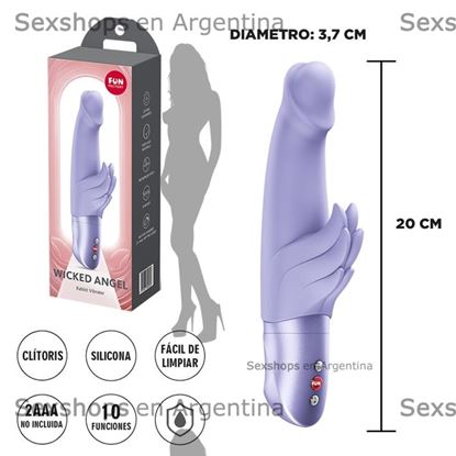 Wicked Angel vibrador doblo funcion clitorial y punto G